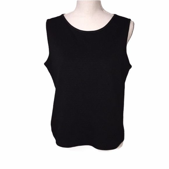 NWT Max Studio Black Textured Print Tank Top - Picture 1 of 6